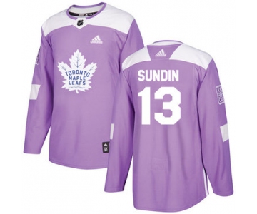 Adidas Maple Leafs #13 Mats Sundin Purple Authentic Fights Cancer Stitched NHL Jersey