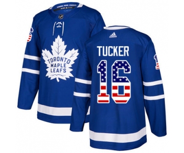 Adidas Maple Leafs #16 Darcy Tucker Blue Home Authentic USA Flag Stitched NHL Jersey