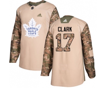 Adidas Maple Leafs #17 Wendel Clark Camo Authentic 2017 Veterans Day Stitched NHL Jersey