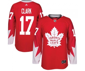 Adidas Maple Leafs #17 Wendel Clark Red Team Canada Authentic Stitched NHL Jersey