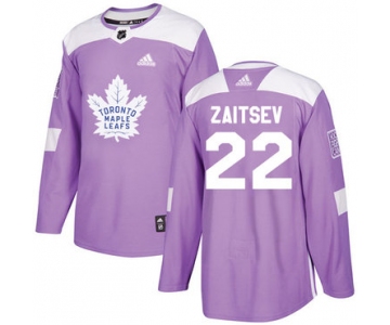 Adidas Maple Leafs #22 Nikita Zaitsev Purple Authentic Fights Cancer Stitched NHL Jersey