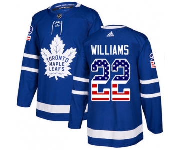 Adidas Maple Leafs #22 Tiger Williams Blue Home Authentic USA Flag Stitched NHL Jersey