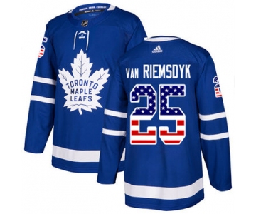 Adidas Maple Leafs #25 James Van Riemsdyk Blue Home Authentic USA Flag Stitched NHL Jersey