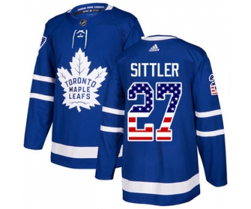 Adidas Maple Leafs #27 Darryl Sittler Blue Home Authentic USA Flag Stitched NHL Jersey