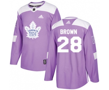 Adidas Maple Leafs #28 Connor Brown Purple Authentic Fights Cancer Stitched NHL Jersey