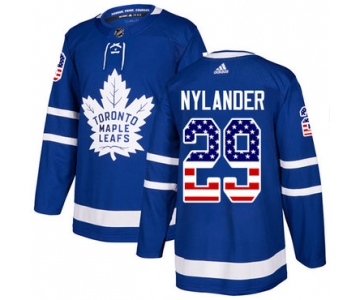 Adidas Maple Leafs #29 William Nylander Blue Home Authentic USA Flag Stitched NHL Jersey
