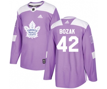 Adidas Maple Leafs #42 Tyler Bozak Purple Authentic Fights Cancer Stitched NHL Jersey