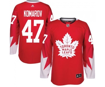 Adidas Maple Leafs #47 Leo Komarov Red Team Canada Authentic Stitched NHL Jersey