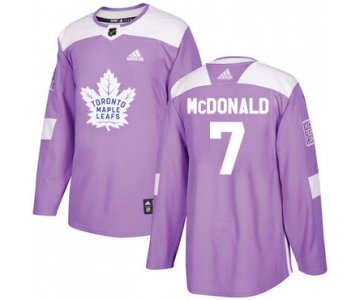 Adidas Maple Leafs #7 Lanny McDonald Purple Authentic Fights Cancer Stitched NHL Jersey