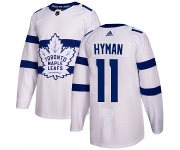 Adidas Toronto Maple Leafs #11 Zach Hyman White Authentic 2018 Stadium Series Stitched NHL Jersey