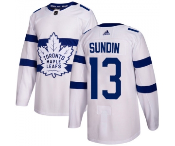 Adidas Toronto Maple Leafs #13 Mats Sundin White Authentic 2018 Stadium Series Stitched NHL Jersey