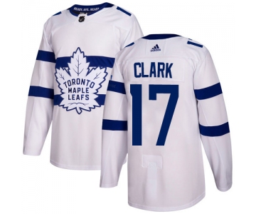 Adidas Toronto Maple Leafs #17 Wendel Clark White Authentic 2018 Stadium Series Stitched NHL Jersey