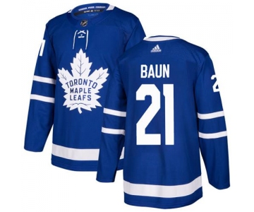 Adidas Toronto Maple Leafs #21 Bobby Baun Blue Home Authentic Stitched NHL Jersey