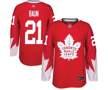 Adidas Toronto Maple Leafs #21 Bobby Baun Red Team Canada Authentic Stitched NHL Jersey