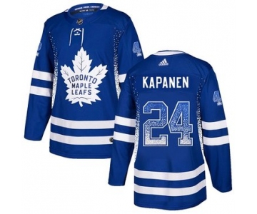 Adidas Toronto Maple Leafs #24 Kasperi Kapanen Blue Drift Fashion NHL Men's Jersey