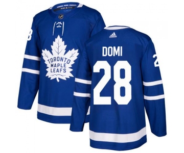 Adidas Toronto Maple Leafs #28 Tie Domi Blue Home Authentic Stitched NHL Jersey