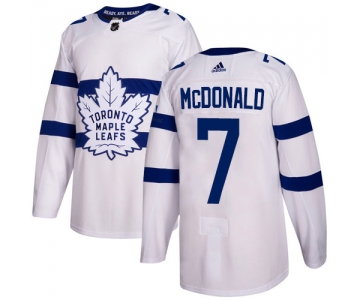 Adidas Toronto Maple Leafs #7 Lanny McDonald White Authentic 2018 Stadium Series Stitched NHL Jersey