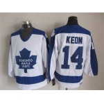 Men's Toronto Maple Leafs #14 Dave Keon 1982-83 White CCM Vintage Throwback Jersey