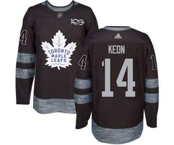 Men's Toronto Maple Leafs #14 Dave Keon Black 100th Anniversary Stitched NHL 2017 adidas Hockey Jersey