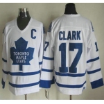 Men's Toronto Maple Leafs #17 Wendel Clark 2000-01 White CCM Vintage Throwback Jersey