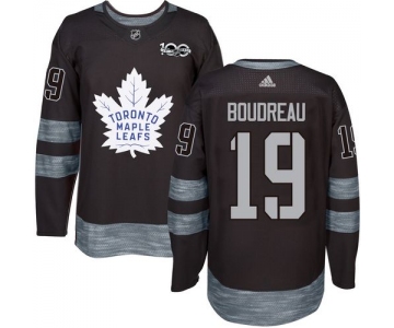 Men's Toronto Maple Leafs #19 Bruce Boudreau Black 100th Anniversary Stitched NHL 2017 adidas Hockey Jersey