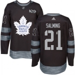 Men's Toronto Maple Leafs #21 Borje Salming Black 100th Anniversary Stitched NHL 2017 adidas Hockey Jersey