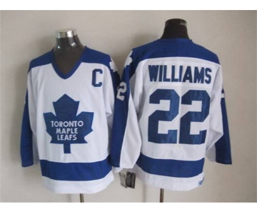 Men's Toronto Maple Leafs #22 Tiger Williams 1982-83 White CCM Vintage Throwback Jersey
