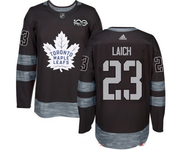 Men's Toronto Maple Leafs #23 Brooks Laich Black 100th Anniversary Stitched NHL 2017 adidas Hockey Jersey