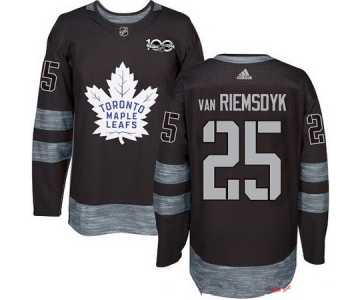 Men's Toronto Maple Leafs #25 James Van Riemsdyk Black 100th Anniversary Stitched NHL 2017 adidas Hockey Jersey