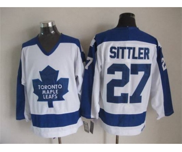 Men's Toronto Maple Leafs #27 Darryl Sittler 1982-83 White CCM Vintage Throwback Jersey