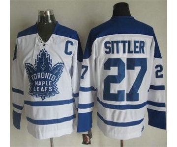 Men's Toronto Maple Leafs #27 Darryl Sittler 1998-99 White CCM Vintage Throwback Jersey