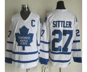 Men's Toronto Maple Leafs #27 Darryl Sittler 2000-01 White CCM Vintage Throwback Jersey