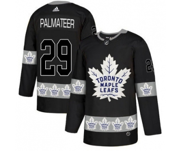 Men's Toronto Maple Leafs #29 Mike Palmateer Black Team Logos Fashion Adidas Jersey