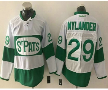 Men's Toronto Maple Leafs #29 William Nylander White 2017 St. Patrick's Day Green Stitched NHL Reebok Hockey Jersey