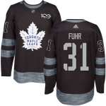 Men's Toronto Maple Leafs #31 Grant Fuhr Black 100th Anniversary Stitched NHL 2017 adidas Hockey Jersey