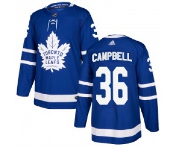 Men's Toronto Maple Leafs #36 Jack Campbell Blue Authentitc Adidas Jersey