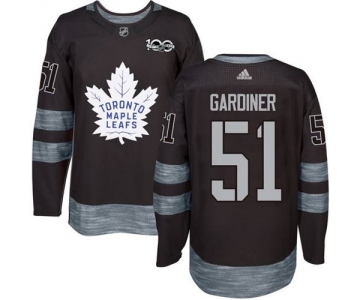 Men's Toronto Maple Leafs #51 Jake Gardiner Black 100th Anniversary Stitched NHL 2017 adidas Hockey Jersey