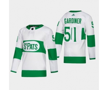 Men's Toronto Maple Leafs #51 Jake Gardiner Toronto St. Pats Road Authentic Player White Jersey