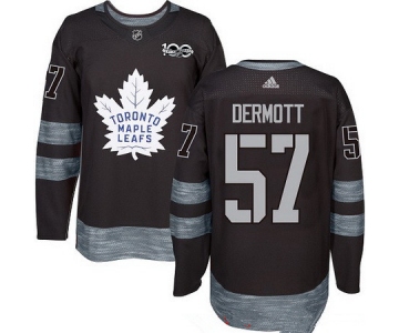 Men's Toronto Maple Leafs #57 Travis Dermott Black 100th Anniversary Stitched NHL 2017 adidas Hockey Jersey