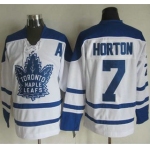 Men's Toronto Maple Leafs #7 Tim Horton 1998-99 White CCM Vintage Throwback Jersey