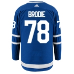 Men's Toronto Maple Leafs #78 TJ BRODIE Royal Blue Adidas Stitched NHL Jersey