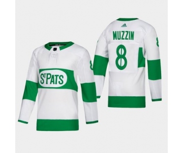 Men's Toronto Maple Leafs #8 Jake Muzzin Toronto St. Pats Road Authentic Player White Jersey
