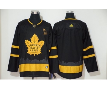 Men's Toronto Maple Leafs Blank Black Gold Adidas Jersey
