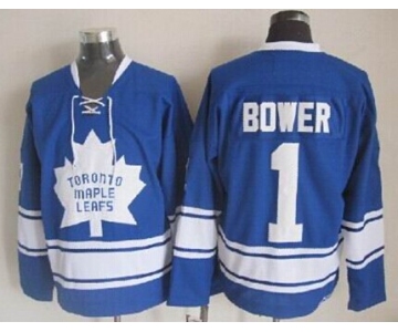 Toronto Maple Leafs #1 Johnny Bower Blue Third Throwback CCM Jersey