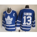 Toronto Maple Leafs #13 Mats Sundin Blue 75TH Throwback CCM Jersey