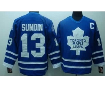 Toronto Maple Leafs #13 Mats Sundin Blue Throwback CCM Jersey