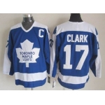 Toronto Maple Leafs #17 Wendel Clark Blue With White Throwback CCM Jersey