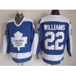 Toronto Maple Leafs #22 Tiger Williams Blue With White Throwback CCM Jersey