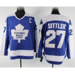 Toronto Maple Leafs #27 Darryl Sittler Blue With White Throwback CCM Jersey