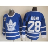 Toronto Maple Leafs #28 Tie Domi Blue 75TH Throwback CCM Jersey